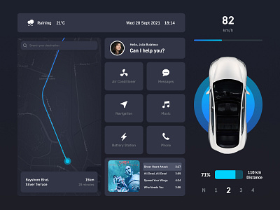 Day 034 - Car Interface daily100 dailyui day034