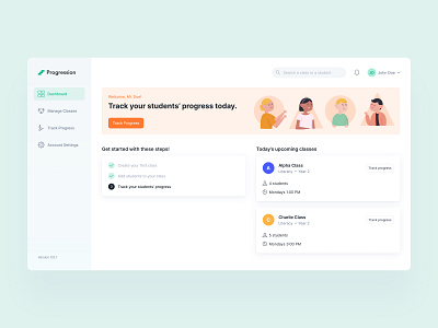 Progression Dashboard Page app clean clean ui dashboard design minimalist ui webapp