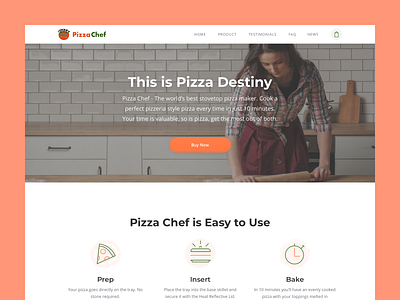 PizzaChef Landing Page clean clean ui design landing page minimalist ui website