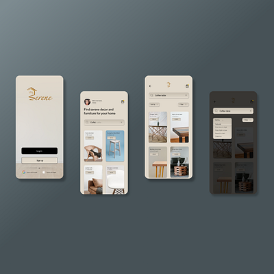 Furniture store app - Serene branding clean design logo ui ui design ux ux design web design