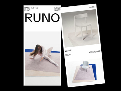 RUNO branding brutal clean design home minimal online shop simple ui ui design ux web webdesign white