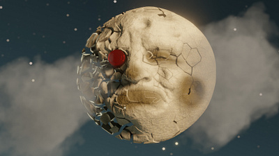 A Trip To the Moon (Le Voyage dans la Lune) destruction 1902 3d a trip to the moon animation clip design illustration jean michel jarre krasowski.ru logo stanislav krasowski