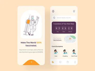 Vaccination Mobile app UI app app design design mobile app ui uidesign uiux