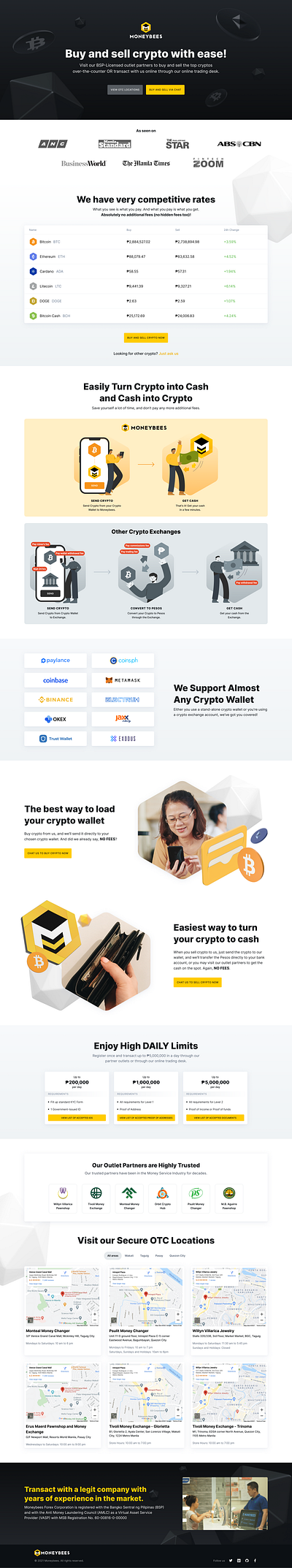 Moneybees Landing Page clean clean ui design landing page minimalist ui website