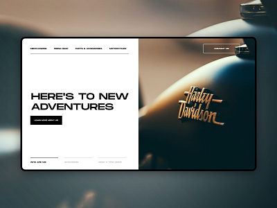 Harley Davidson Landing Page branding design illustration interaction logo ui ux vector web design xd