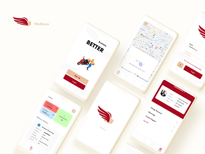 Wemoov Delivery App app delivery design illustration mobile app ui vector