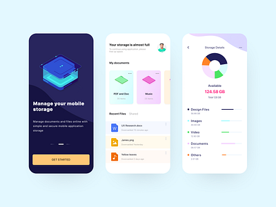 Storage App app app design application chart clean cloud design drive file file manager file uploud files folder graph ios mobile app mobile ui mobileapp storage storageapp