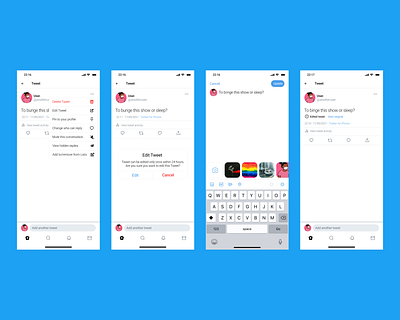 Twitter Edit Feature figma design mobile app mobile ui twitter twitter app twitter design twitter edit button twitter edit feature ui ui ux