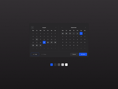 Date Picker App app calendar clean clean ui dark app dark mode dark ui dashboard data data picker datapicker minimalist ui