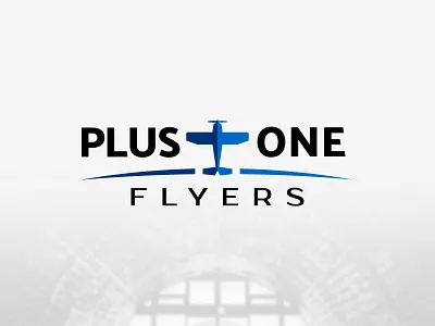 Plus One Flyers aircraft brand branding cessna design flight fly identity logo logotype vector