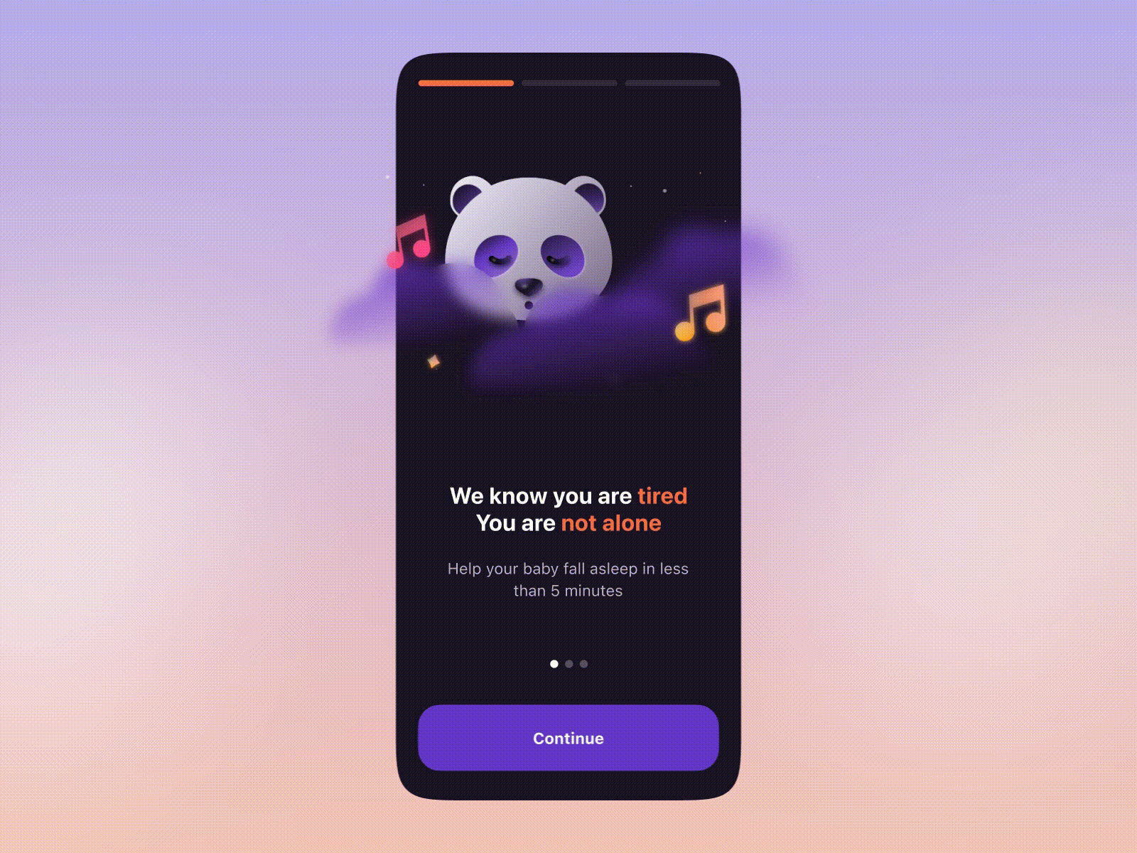Baby sleep sounds app animation app baby design figma illustration onboarding sleep sound sounds ui ux