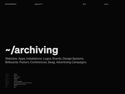 ~/archiving design portfolio site