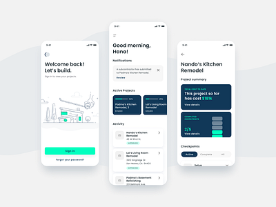 Fintech x Home Construction app app app design design fintech flat illustration minimal mobile ui ux ux design