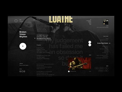 Artist Music Stream Concept audio design grid grid layout interface mockup music platform typography ui ux web design