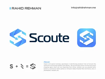 Scoute - S Arrow Logo - Logistic Logo . arrow creative logo e commerce fast finance app finances financial logo icon logistic logo logistics company logo logotype modern logo retailer s arrow logo shipment speed store symbol technology