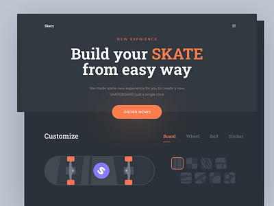 Custom Skateboard - Skaty buy custom custom landing page dark dark mode landing page order single page skate skaterboard