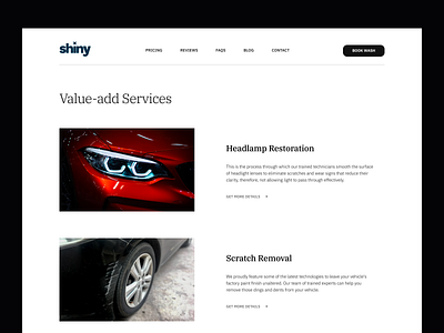 Mobile Car Wash Services art direction concept design desktop digital design figma grids interface landing page marketing mockup typography ui ux web web design website website design