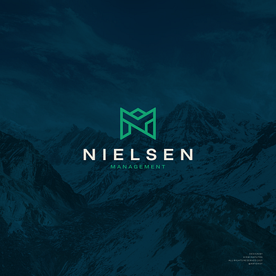 Nielsen Management branding design icon identity lettermark logo logotype mark monogram nm symbol typography vector