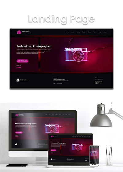 Photography Landing Page Deisgn adobe xd apps design figma graphic design landing landing page ui ui design uiux web banner web template website website design wordpress