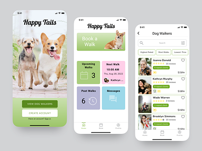 Dog Walking App dog walking app ui ux