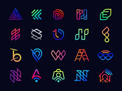Logo Collection, Logo Folio, Dribbble Banner. app logo banner brand design brand logo branding brandmark colorful creative graphic design icon identity isometric letter logo lettermark logo logo design logo mark logotype simple visual