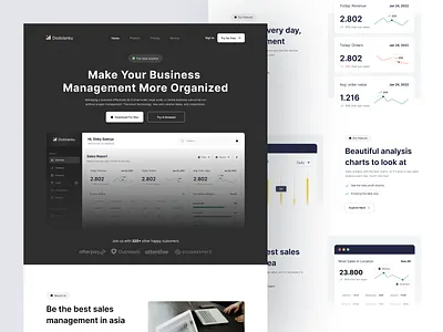 Dodolanku - Saas Landing Page black and white clean clean design landing page dashboard landing page design landingpage management saas sales ui design uidesign userinterface ux design uxdesign website