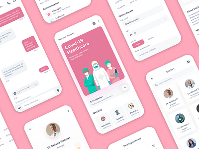 healthcare app 3d animation app branding care covid design graphic design health illustration logo medical motion graphics typography ui ux vector