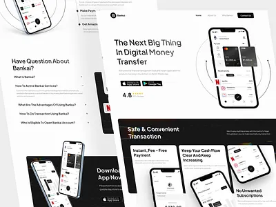 Bankai - Online Payment Landing Page banking banking website clean credit finance financial website homepage landing desing landing page minimalis money transfer online payment payment ui uiux ux wallet web web design website