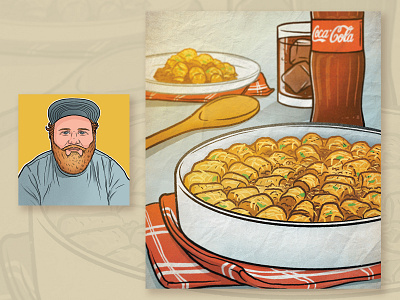 Gabriel's Tater Tot Casserole art cooking digital digital art food illustration illustrator okc portrait procreate