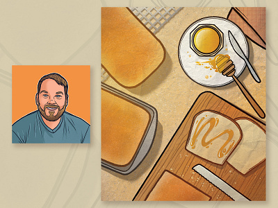 Jonathan's Sourdough Bread art cooking digital art food illustration illustrator okc portrait procreate