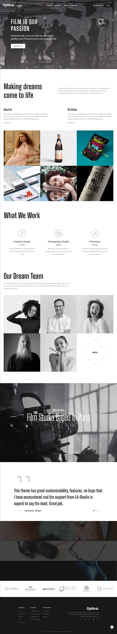 Optica - Creative Photography Studio HTML Template minimal portfolio web template photography studio html template photography studio web template