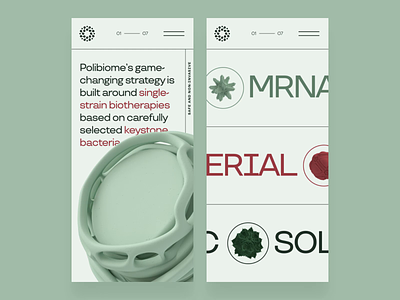 Polibio.me — Microbiome Web Design | Mobile UI/UX Interaction 2 3d animation biology biotech cancer cure discovery disease dna drug gene genetics green health medical medicine microbiome mobile science therapeutics