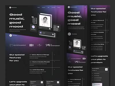 Resonance - Music Landing Page card clean design landing page melody music music landing page music website podcast song ui ui design uiux web design website