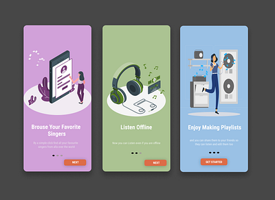 Onboarding ui app design illustration ui ux