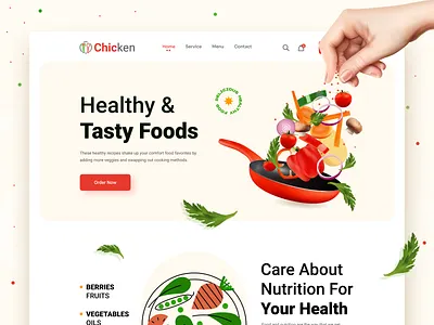 Food Landing page Web UI branding fast food food food delivery application food delivery website food landing page foodie healthy food homepage illustration landing page landing page design product page restaurant snacks uiux web design website website design