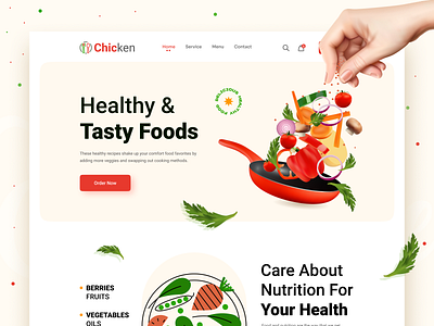 Food Landing page Web UI branding fast food food food delivery application food delivery website food landing page foodie healthy food homepage illustration landing page landing page design product page restaurant snacks uiux web design website website design