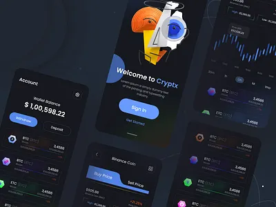 Crypto wallet - Mobile app app design app development blockchain cryptocurrency design system ethereum interface ios app mobile app design mobile design mobile ui