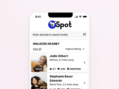 Spot – A Dog Walking Application Concept app branding concept design logo ui