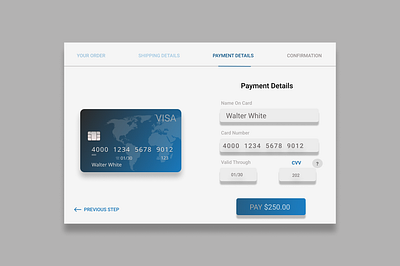 Credit Card Sheckout app design ui ux