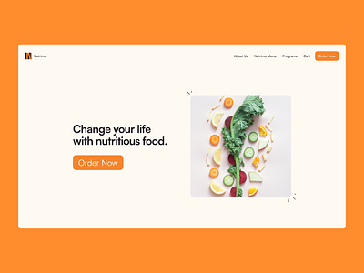 Nutrimo - Healthy Food Delivery Service adobe branding clean dailyui delivery design figma figma app figma design figmadesign food graphic design illustration landing page mobile app modern photoshop simple ui webdesign