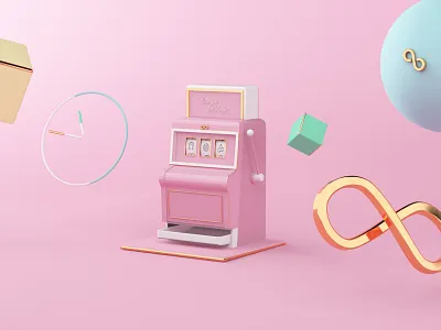 Secret Project ;) 01 3d 3d art abstract after effects c4d cinema 4d motion design motiongraphics pastel slot machine