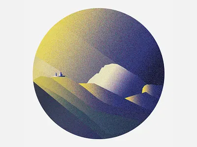 Kazbegi 2dart branding church design grain greengrass illustration illustration art illustrator mountain photoshop roundshape sky sun ui vector