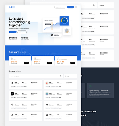Redesign Concept of Trading Platform Company clean graphic design home page landing page minimal trading ui web design website design