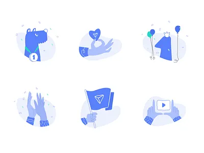 Illustration set for the application app character design illustration mobile app