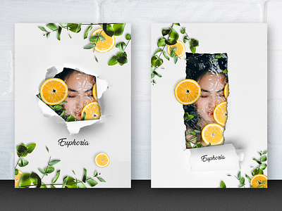 Euphoria - Posters affiche compositing design euphoria fruit graphic design image editing image marketing lemon minimalist nature orange photomanipulation photomontage photoshop plant poster print