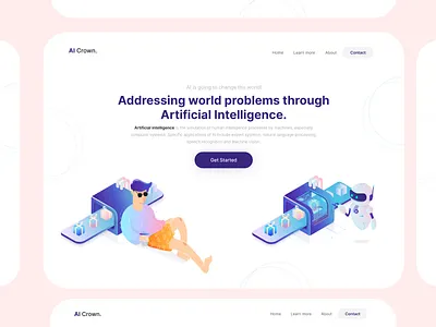 AI Crown. Landing Page! 3d ai animation branding design designing dribbble graphic design illustration logo minimal motion graphics popular trending typography ui ux vector web website