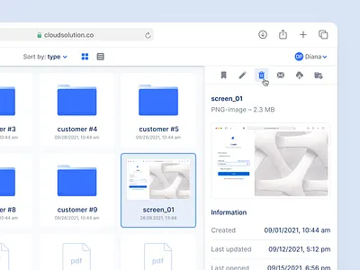 Cloud Storage Exploration ✨ clean ui cloud design desktop explorer finder fintory folder structure interface logo media browser slim navigation ui ux web webapp