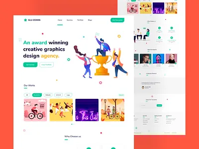 Design agency website Ui Ux agency design figma graphic design header illustration interface landing page ui web website