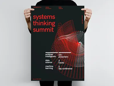 Systems Thinking Summit Poster Template catalog clean conference design developer flyer flyer poster flyer template illustration indesign machine magazine poster print printable summer summit systems template thinking