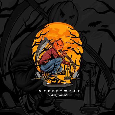 HALLOWEEN ( STREETWEAR ) ILLUSTRATION apparel apparel design artwork clothing clothing design dark art digital art halloween halloween artwork halloween illustration merch design old skull ovp ovp shirt screenprinting sketch streetwear streetwear artwork streetwear illustration tshirt design